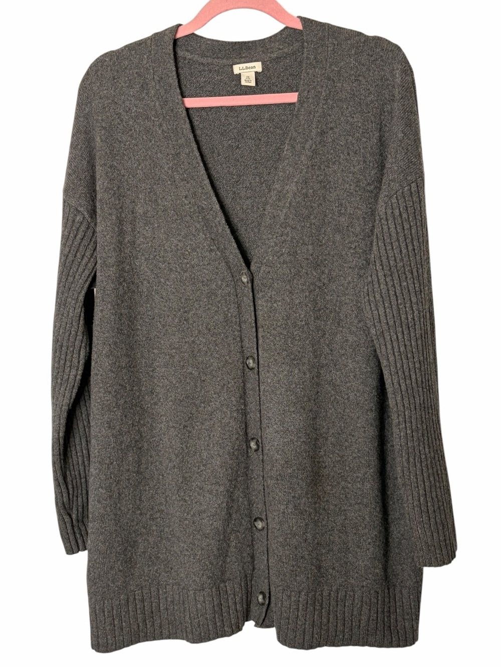 LL Bean wool blend cardigan sweater 1X